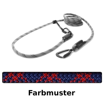 EASYLONG Hundeleine TWIST - M - 4m - blau mit roten Kreuzen